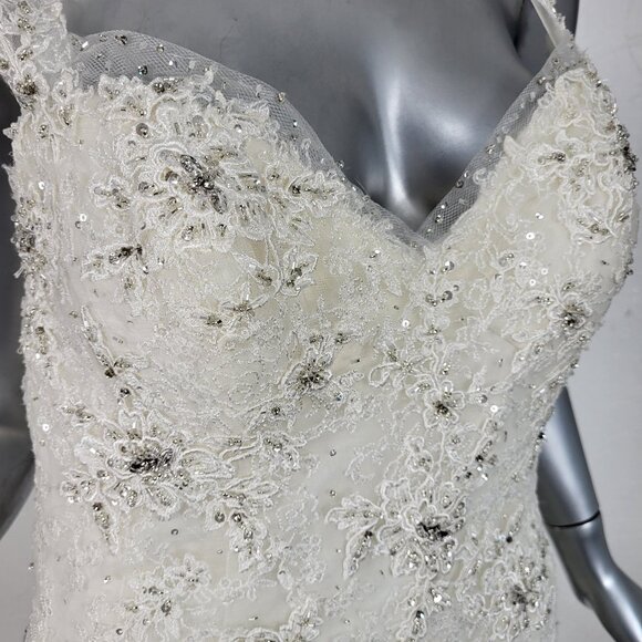 NWT~$1850~SOPHIA TOLLI~8/10~IVORY LACE EMBROIDERED MERMAID TRUMPET WEDDING DRESS - Picture 6 of 16
